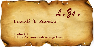 Lezsák Zsombor névjegykártya